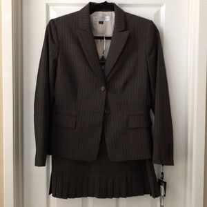 NWT Tahari Brown Striped Skirt Suit